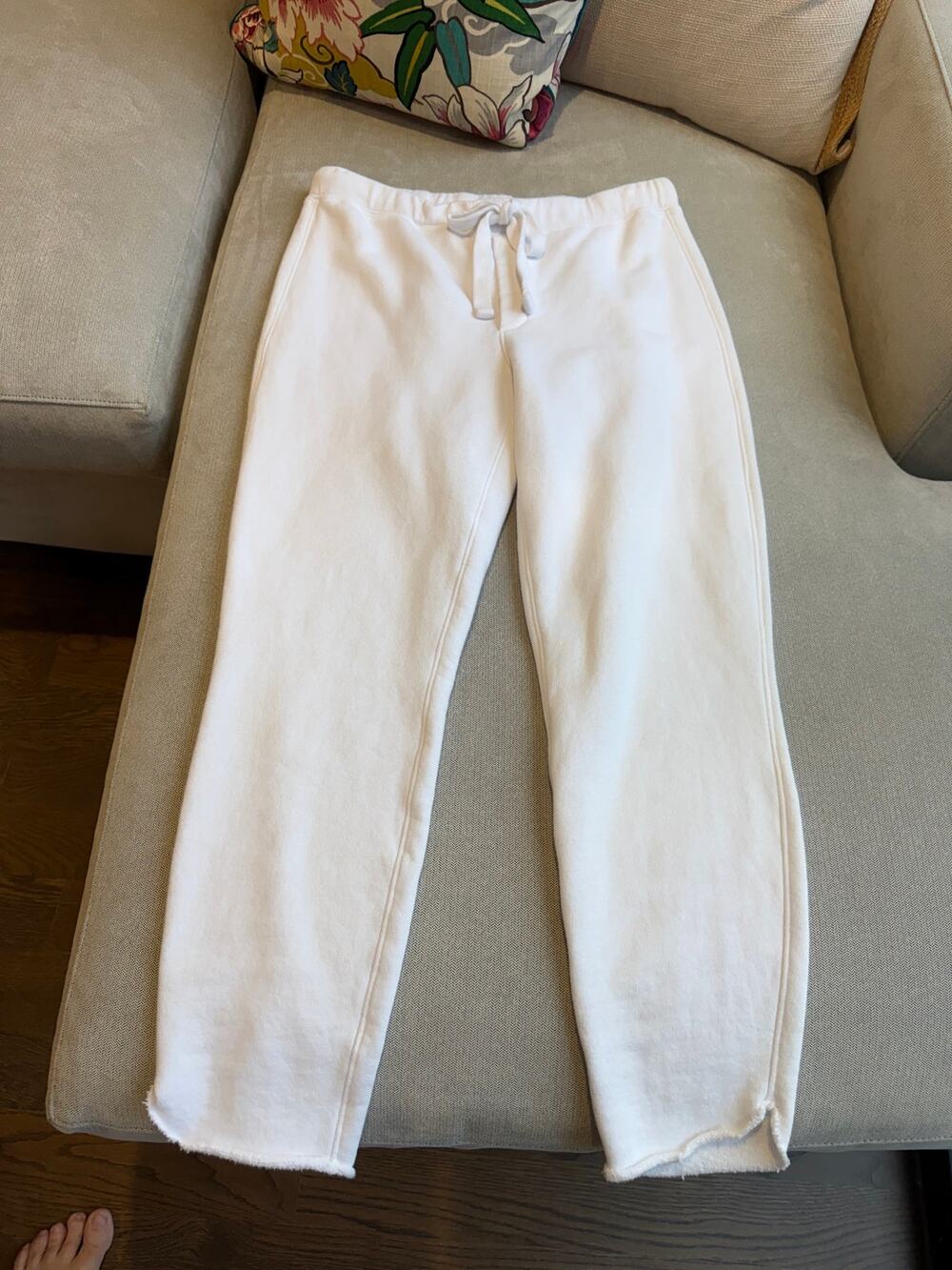 Frank & Eileen Christine Triple Fleece Tulip Ankle Sweatpants White Medium